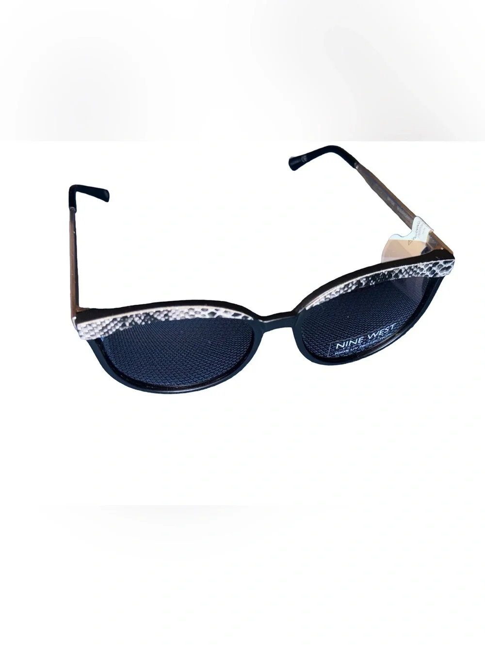 NWT Nine West Women's Snakeskin Sunglasses, Black, Item # 10259534